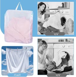 Grote wasnetten voor wasmachine, 50 x 60 cm, herbruikbare waszakken met handgrepen en ritssluiting voor kleding en lingerie, ideaal voor op reis — thumbnail 5