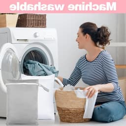 Waterdichte Waszak 40x30cm met Handvat, Herbruikbare Ritszak voor Zwemkleding, Strandhanddoeken en Luiers (Grijs & Wit) — thumbnail 3