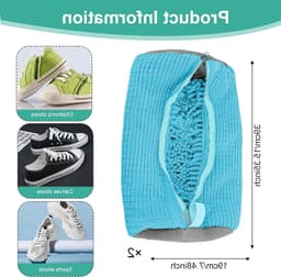 Waszakken voor Schoenen - Ideaal voor de Wasmachine, Geschikt voor Alle Schoenformaten en -soorten, Met Ritssluiting voor Gemakkelijk Gebruik — thumbnail 3