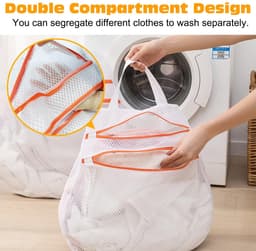 ZEYNOMAX- Waszak - Set van 3 - Polyester - Antislip - Waszakken voor wasgoed - Bescherming voor kleding - Afmetingen: 30x30/40x40/50x50 cm - Wasnet — thumbnail 4