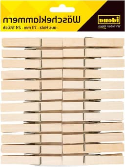 Houten Knijpers - Wasknijpers Set - Kleding Drogen - Natuurlijk Hout - 24 Stuks - Bruin — thumbnail 1