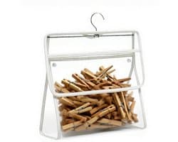 Wasknijperzak - Hangende tas - Opbergen Binnenhuis - Waterdicht en Stofdicht - 30 x 10 x 31 cm - Wit