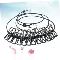 Waslijn Met Clips - Reis Waslijn - Drogen Kleding - Elastisch En Draagbaar - 190 cm - Zwart — thumbnail 5