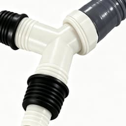 T-stuk Wasmachineslang - Afvoer Splitter - Meerdere Afvoeren - Lekvrije Koppeling - 14.5 cm - Wit — thumbnail 3