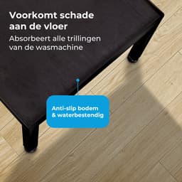 WassiStand Wasmachine Verhoger met Anti-Slip & Grip – Wasmachine Kast en Ombouw – Verhoging voor Wasmachine, Vaatwasser, Koelkast, Vriezer en Droger – Witgoed Verhoger - Inclusief 4 Dempers – Roestvrij – Maximaal 750 kg – 61x61x34cm - Zwart — thumbnail 2