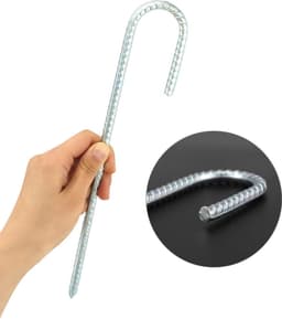 10X 30cm ø 8mm massief stalen grondankerharingen - extreem stabiel - verankeren kastelen hekken - trampolines dekzeilen tenten netten — thumbnail 2