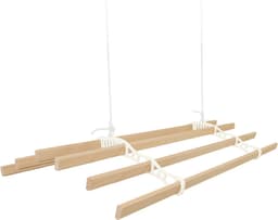 Kledingrek Plafond Katrol - Ivoor– 2m 6-lat plafond wasrek — thumbnail 1