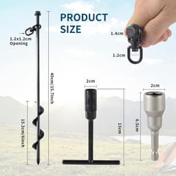 40 cm grondankers 4 stuks zware tentstokken voor campingtent luifels autopoorten - stevige schuren schommelsets - beveiliging van dieren — thumbnail 4