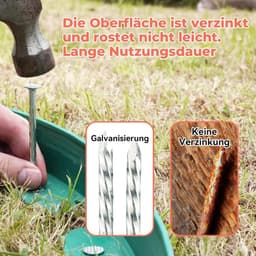 RVS spiraal grondankers - 100 stuks 200 mm lang voor tuinvlies kunstgras - camping - Ø 52 mm haringen zilver 100 stuks. — thumbnail 3