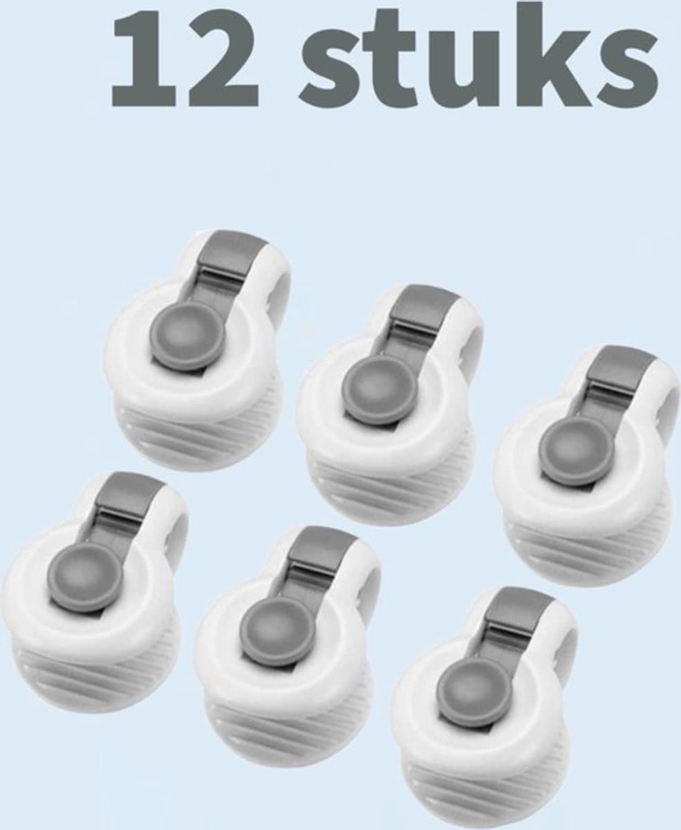 Stevige Dekbed clips - Dekbedclips - Dekbed Knijpers - Clip Dekbedovertrek - 12 stuks - Wit / Grijs — afbeelding 1