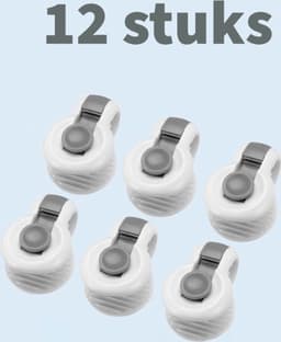 Stevige Dekbed clips - Dekbedclips - Dekbed Knijpers - Clip Dekbedovertrek - 12 stuks - Wit / Grijs — thumbnail 1