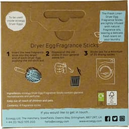 EcoEgg Dryer Egg Navulling - Fris linnen (blauw) - Navulbaar - 40 Droogbeurten - Wasdroger — thumbnail 2