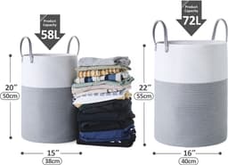 Unyqoos® Stijlvolle en Functionele Gevlochten Wasmand van Hoogwaardig Katoen met Grote Capaciteit — thumbnail 5