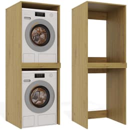 Badkamerkast POLA TWIN voor wasmachine en droger - Ruimtebesparend en stevig | Kleur: Artisan Eiken — thumbnail 1