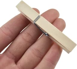 Houten wasknijpers 24 stuks, 7,3 cm, stevig en roestvrij, voor wasgoed en decoratie, niet uit elkaar vallend — thumbnail 1
