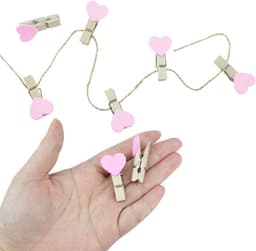 Roze Hart Wasknijpers Mini Houten Clips voor Decoratie en Fotografie — thumbnail 2