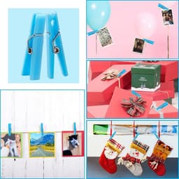 60 Mini Wasknijpers - Roze en Blauw - Ideaal voor Knutselen en Foto's Ophangen — thumbnail 4