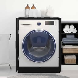 Wasmachinekast Dubbele Deur - Opbergkast Wasruimte - Badkamer Organisatie - Strak Modern Design - 106 x 39 x 17 cm — thumbnail 3