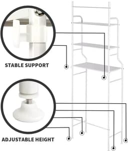 NordHaus Wasmachine Kast - Wasmachine Ombouw - Opbergrek 3 Niveaus - Ruimtebesparend - Stevig Metalen Frame - 160x68x25 cm — thumbnail 4