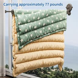 Intrekbaar droogrek voor wandkleding met zuignap - aluminium kledingrek met 10/15 haken en verlengstang - wit - voor balkon, wasruimte, badkamer — thumbnail 3