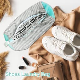 Schoenen wasnet met borstels - waszak voor sneakers 360 graden reiniging - anti-wikkel schoenenzak voor wasmachine en droger — thumbnail 2