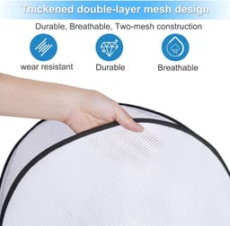 Shoe Wash Bags - 2 Pieces - Mesh Laundry Bags with Durable Zippers - Waszakken voor Schoenen - Opslagzak voor Sokken, Bh's en Kleding — thumbnail 3