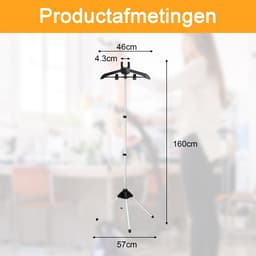 longziming -Opvouwbare Kledingstomer Standaard – Verstelbare Hoogte, Lichtgewicht & Draagbaar met Kledingclips – Geschikt voor Hand- en Verticale Stomers — thumbnail 2