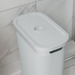 Set 'Hessian' - Wasmand 40 liter - Toiletborstel doseersysteem - Prullenbak swingdeksel - Lichtgrijs — thumbnail 2