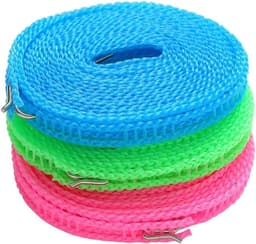 Tadipri Clothesline, Pack of 3 3M Non-Slip Clothesline, Camping Accessories, Outdoor Clothesline for Garden, Travel, Holiday, Camper or Caravan, Green/ — thumbnail 1