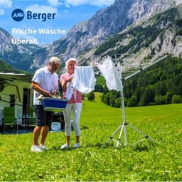 BERGER Super Pop-Up Droogmolen | Wasrek Inklapbaar | Staand Droogrek Wasgoed Kleding | Compact Camping Wasmolen Wasdroger | Weerbestendig | Incl. Driepootstatief — thumbnail 4