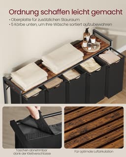 Wasmand - Oxford Stof - Met Plank — thumbnail 3