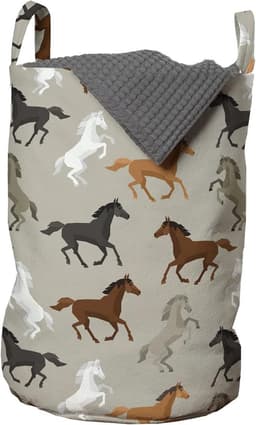 Stijlvolle Opbergmand met Galopperend Paard Motief en Handige Draaghendels — thumbnail 1