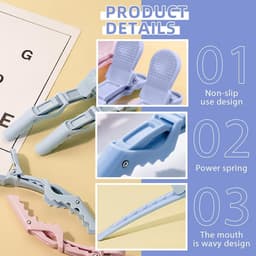 Haarspelden Krokodil - Sectie Clips - Haar Styling - Lichtgewicht Kunststof - 11 x 1.6 cm - Roze en Blauw — thumbnail 4