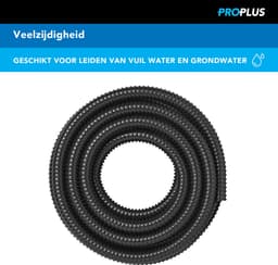ProPlus Afvalwaterslang - 10 m - Afwatering - Temperatuurbestendig - Flexibel en Uittrekbaar - ø 19 mm - Voor het Geleiden van Afvalwater vanuit caravans/campers, vijvers en zwembaden - Afvoerkanaal - Zwart — thumbnail 5