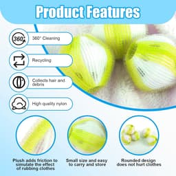 12pcs Dierenhaar Verwijderaar - Wasmachine Magic Balls - Herbruikbare Kat en Hond Haar Verwijderaar voor de Wasmachine — thumbnail 4