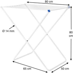 Ruimtebesparend staand droogrek, opvouwbaar met 8 meter drooglengte, geschikt voor 1-2 ladingen wasgoed — thumbnail 5