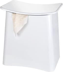 Unyqoos® Witte multifunctionele kruk met uitneembare waszak voor badkamer — thumbnail 3