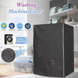 Wasmachinehoes - Beschermhoes voor wasmachine - Stofzuigerhoes voor wasmachine - Drogerhoes - Waterdicht, zonwerend, stofdicht - Oxford doek - 60 x 60 x 88 cm - Geschikt voor opzet- en droogkasten buiten - Zwart — thumbnail 2