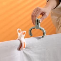 6 stuks - Handdoekklemmen - Handdoekklemmen voor strandstoelen - Kunststofklemmen - Winddichte klemmen - Markless - Antislip - 6*2,2*10,6 cm - Roze 、 Oranje 、 Groen - Geschikt voor ligstoelen, strandlakens, lakens, zwembadstoelen — thumbnail 4