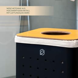 Hoekige wasmand 50 liter met uitneembare waszak en deksel — thumbnail 2