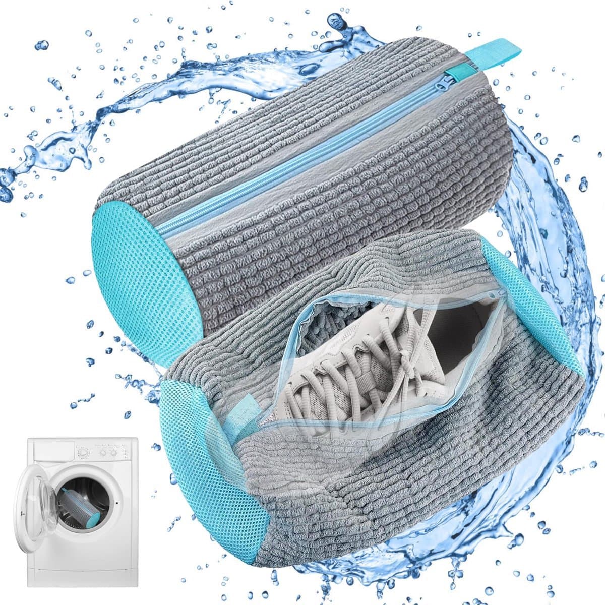Stunq® Schoenbeschermende Waszakken met Ritssluiting voor Grondige Reiniging van Sportschoenen — afbeelding 1