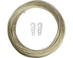 Dubbele Waslijn 30 Meter - Sterk Staalkabel met Kunststof Coating voor Buiten en Binnen
