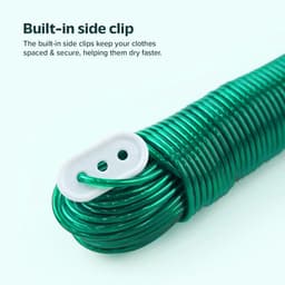 Stevige Waslijn met PVC Buitenkant, 50 Meter Sterk Staalkabel voor Buiten — thumbnail 3