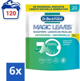 Dr. Beckmann - Magic Leaves Universeel - Wasstrips - Witte en Gekleurde Was - 20 Wasbeurten - Voordeelverpakking - 6 stuks — thumbnail 1