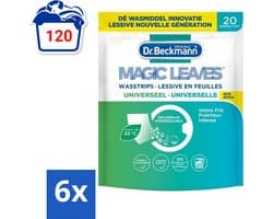 Dr. Beckmann - Magic Leaves Universeel - Wasstrips - Witte en Gekleurde Was - 20 Wasbeurten - Voordeelverpakking - 6 stuks