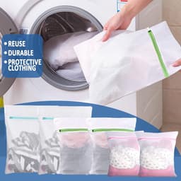 Famanu - Wasserij Zak 6 Stuks, 40cm – 60cm 3 Verschillende Maten Wasgoed Zak, Wasgoed Zak Beschermt Delicate Kleding, Verborgen Rits, Zeer Duurzaam — thumbnail 2