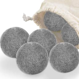 Allecto Plus - Herbruikbare natuurlijke woldrogerballen voor wasdroger - Set van 6 - Grijs - Vilten ballen - Donsjack - Wasmachine - Milieuvriendelijk — thumbnail 4