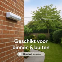 Waslijn uittrekbaar buiten en binnen - 5 lijnen - 4m draad - Droogrek Hangend - Wasrek Hangend - Geschikt voor kamperen, camper, camping - Uittrekbare - Rol drooglijn - Rekken - Luft — thumbnail 4
