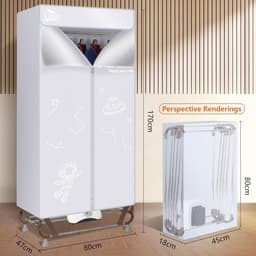 RFWR® Draagbare Elektrische Wasdroger met Grote Capaciteit - 170 cm, 1500 W, Sneldrogend Design — thumbnail 2