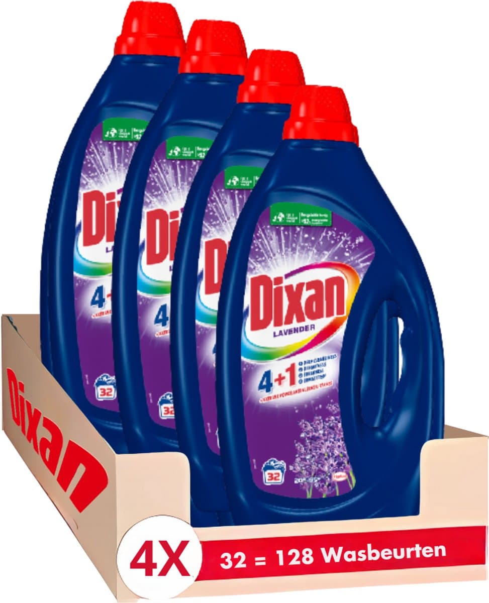 Dixan - Gel Fresh Lavender - 32WL x4 - Wasmiddel - Voordeelverpakking - Gekleurde was — afbeelding 1